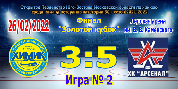 Определился победитель и обладатель “Золотого кубка” Открытого Первенства Юго-Востока Московской области по хоккею среди команд ветеранов категории 50+