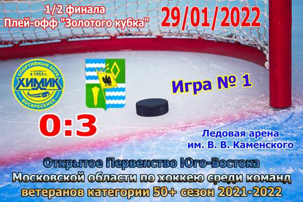 Золотой кубок ½ финала Открытого Первенства Юго-Востока Московской области по хоккею среди команд ветеранов категории 50+ сезон 2021-2022 года